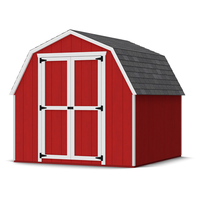 Value Gambrel Barn Wood Storage Shed with 4 ft. Sidewalls, No, 8' x 8'
