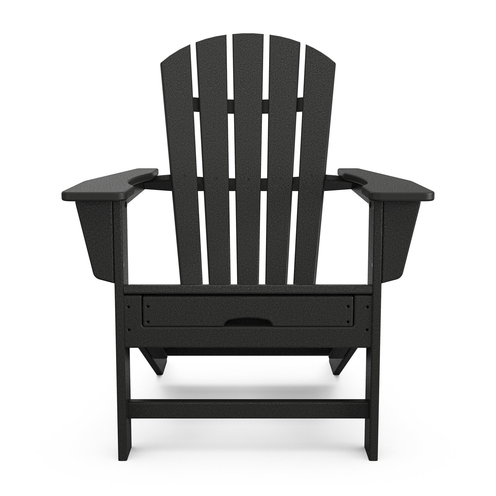 POLYWOOD® Verlyn Adirondack Chair with Hideaway Ottoman, Black
