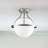 11.2" W 1-Light Frosted Glass Sphere Semi Flush Mount -137798841