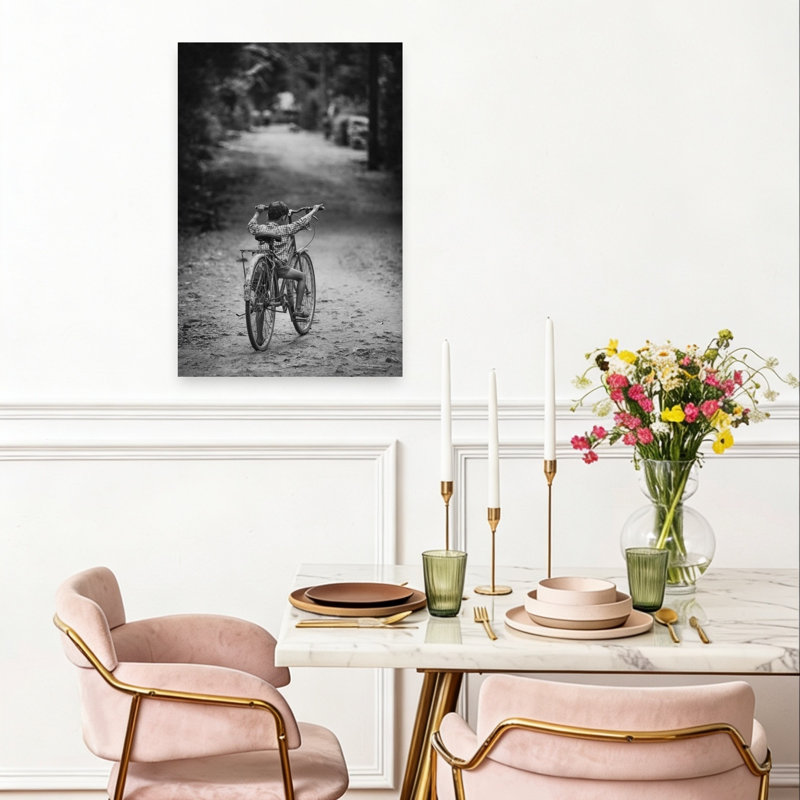 Reproduction d'art d'enfant en vélo, 24" H x 16" W