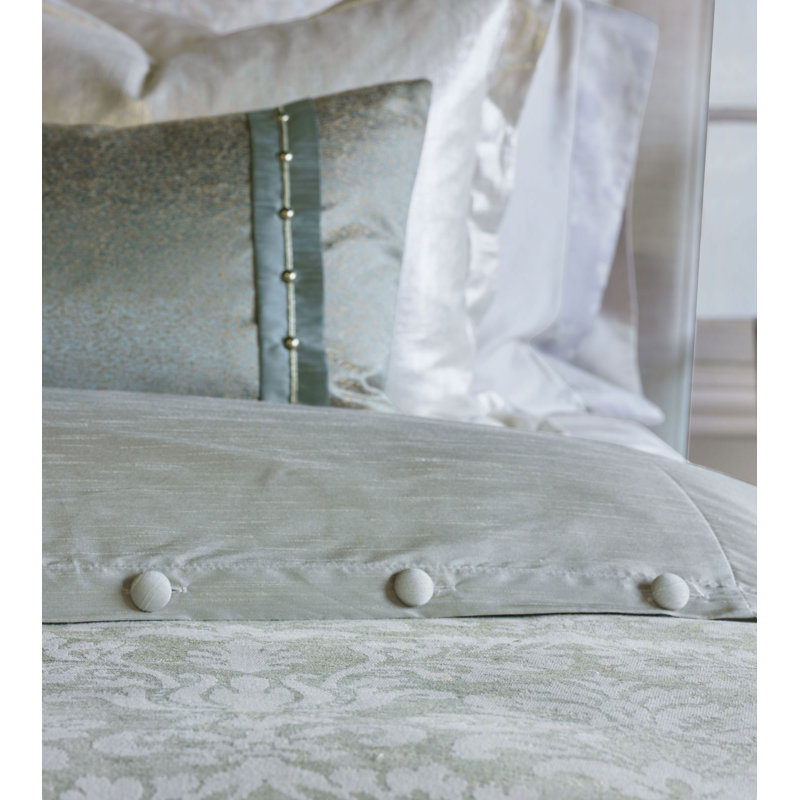 Lourde Traditional Cotton Blend Damask Comforter, Queen Duvet Cover, Button-Tufted