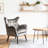 Danney Tufted Wingback Armchair with Flared Arms and Rubberwood Legs,Accent Chair,Living Room Chair-501773718-446630642