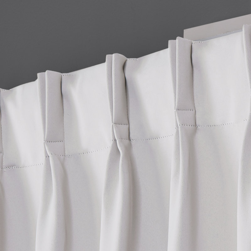 Sateen Room Darkening Curtain Pair, 30"W X 96"L, Vanilla