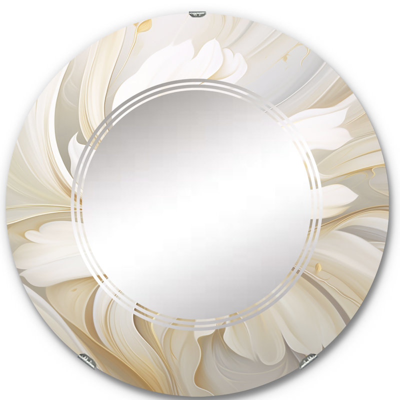 Cesena - Miroir mural moderne rond, 24 po x 24 po