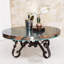 High End Coffee Table Snazzy Scroll Round Hammer Copper Top -1212 Aaa