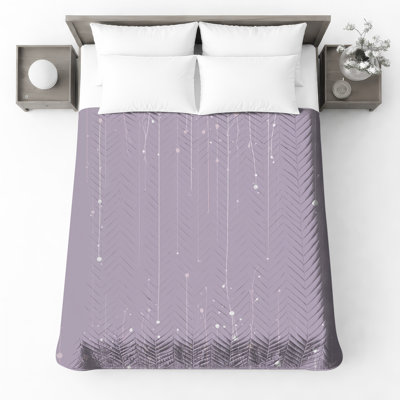 Couvre-lit matelassé abstrait mauve toutes tailles