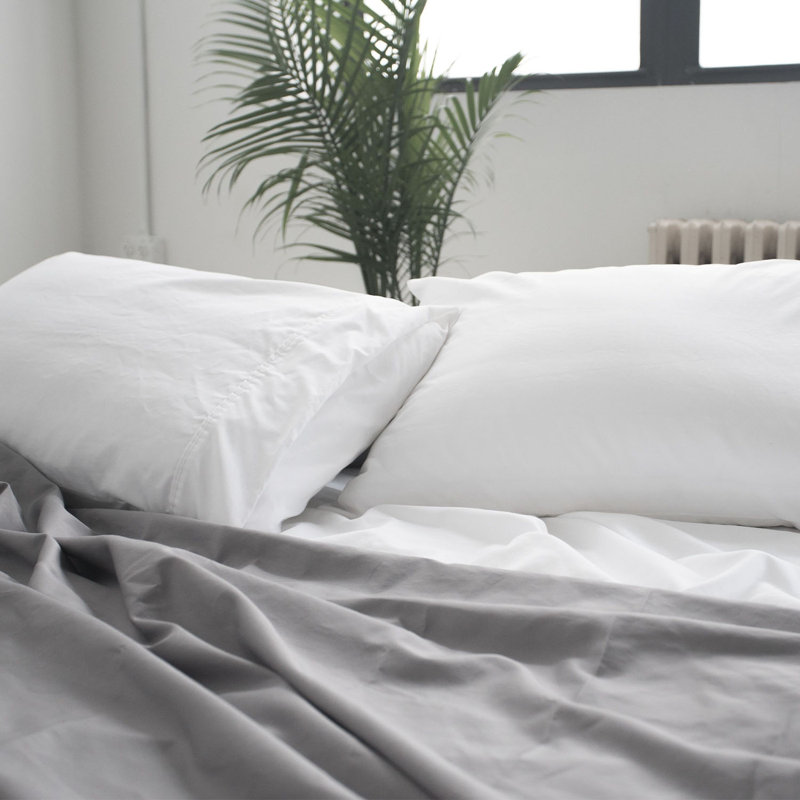 Ensemble de draps en percale 350 fils, Très grand, Blanc