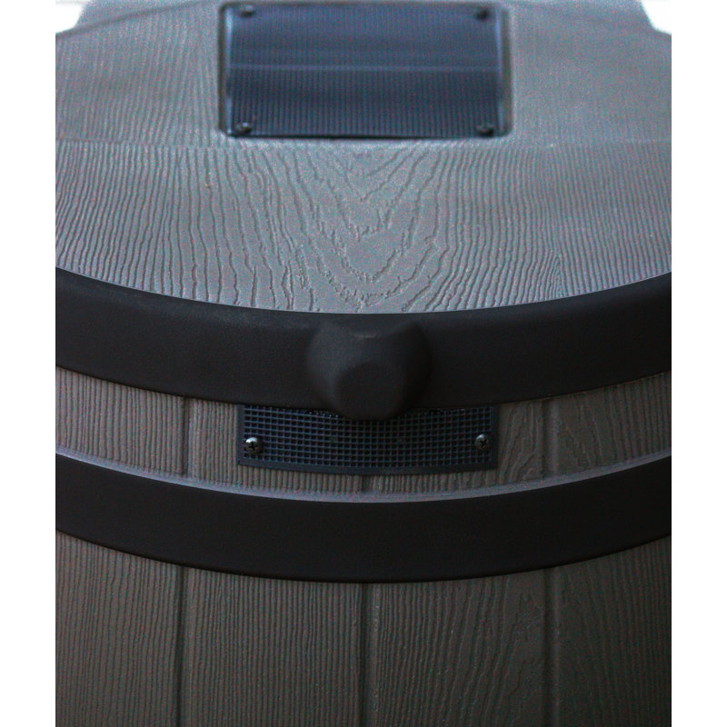 Dark Oak 50-Gallon Faux Barrel Rainwater Collector with Brass Spigot