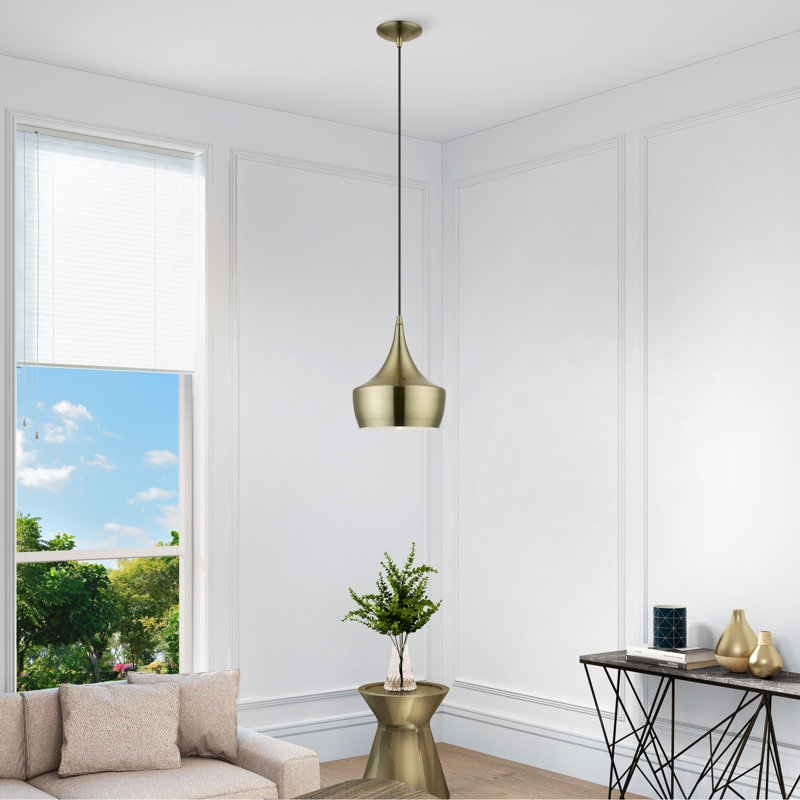 Luminaire suspendu en laiton antique 1 lumière
