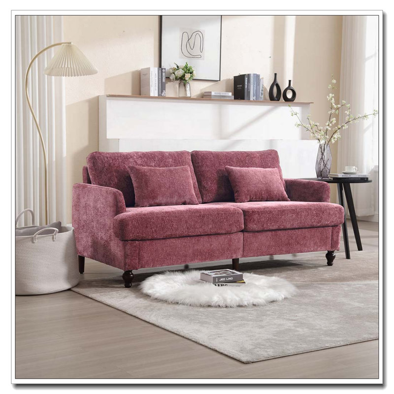 Canapé-lit en chenille moderne, Vin rouge
