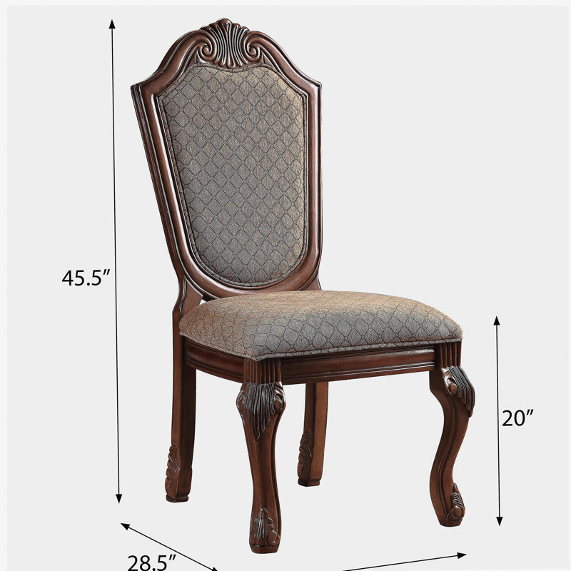 Chaise à dossier solide beige et cerisier (ensemble de deux)
