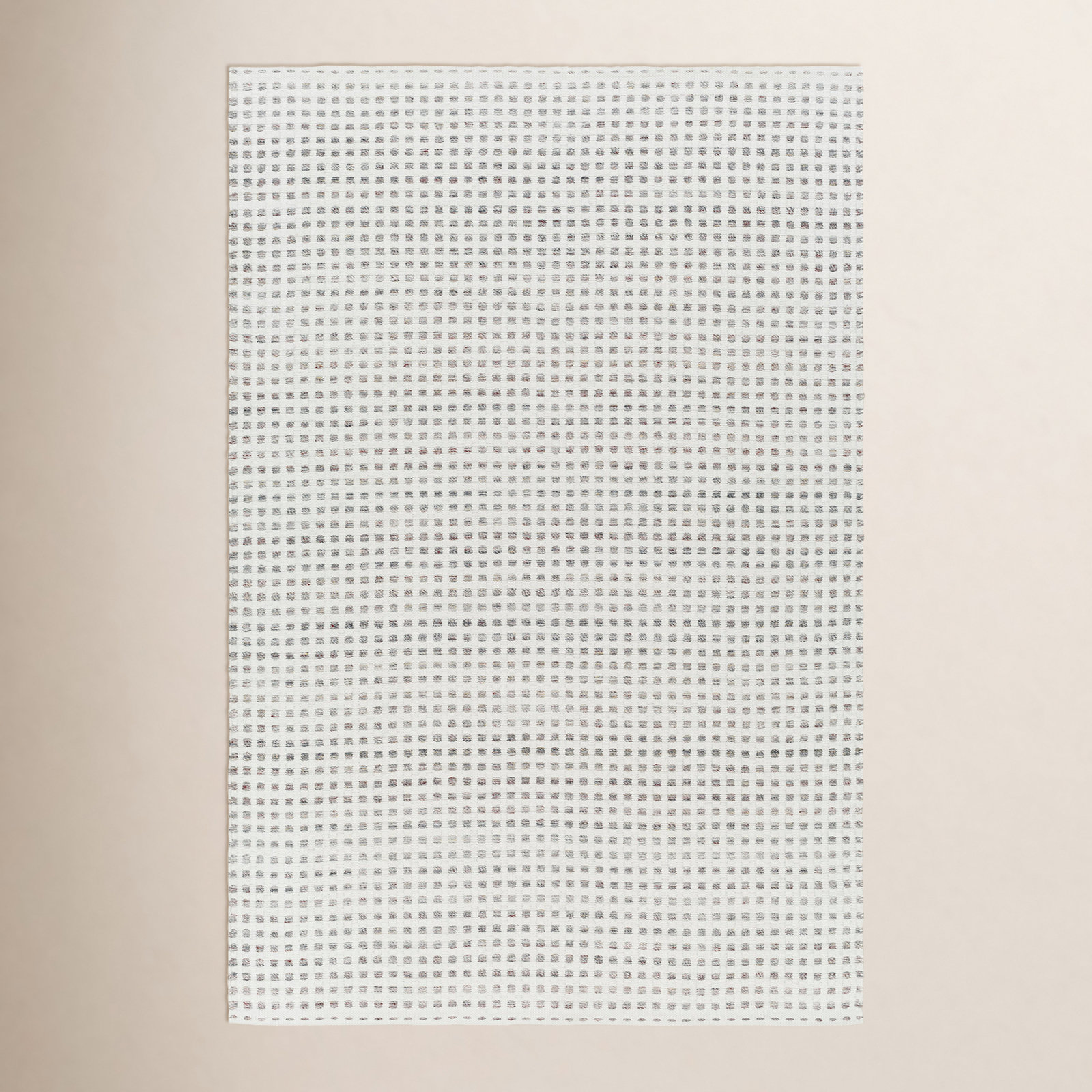 Gilson Hand-Woven Beige Geometric Rug, Rectangle 5' x 7'6", Gray