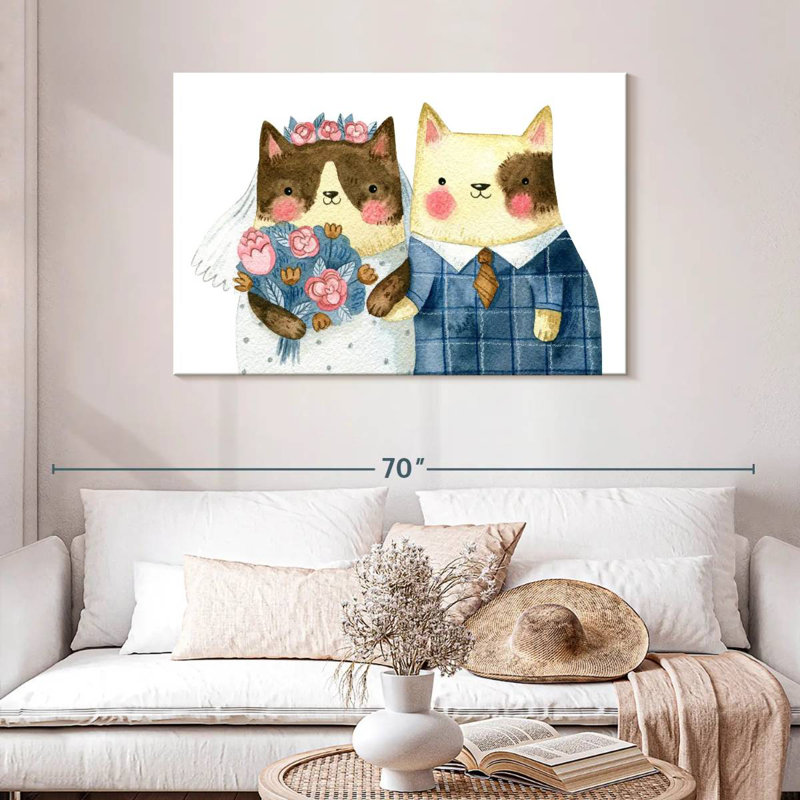 Mariage de chat Brampt, H 30 po x l 45 po