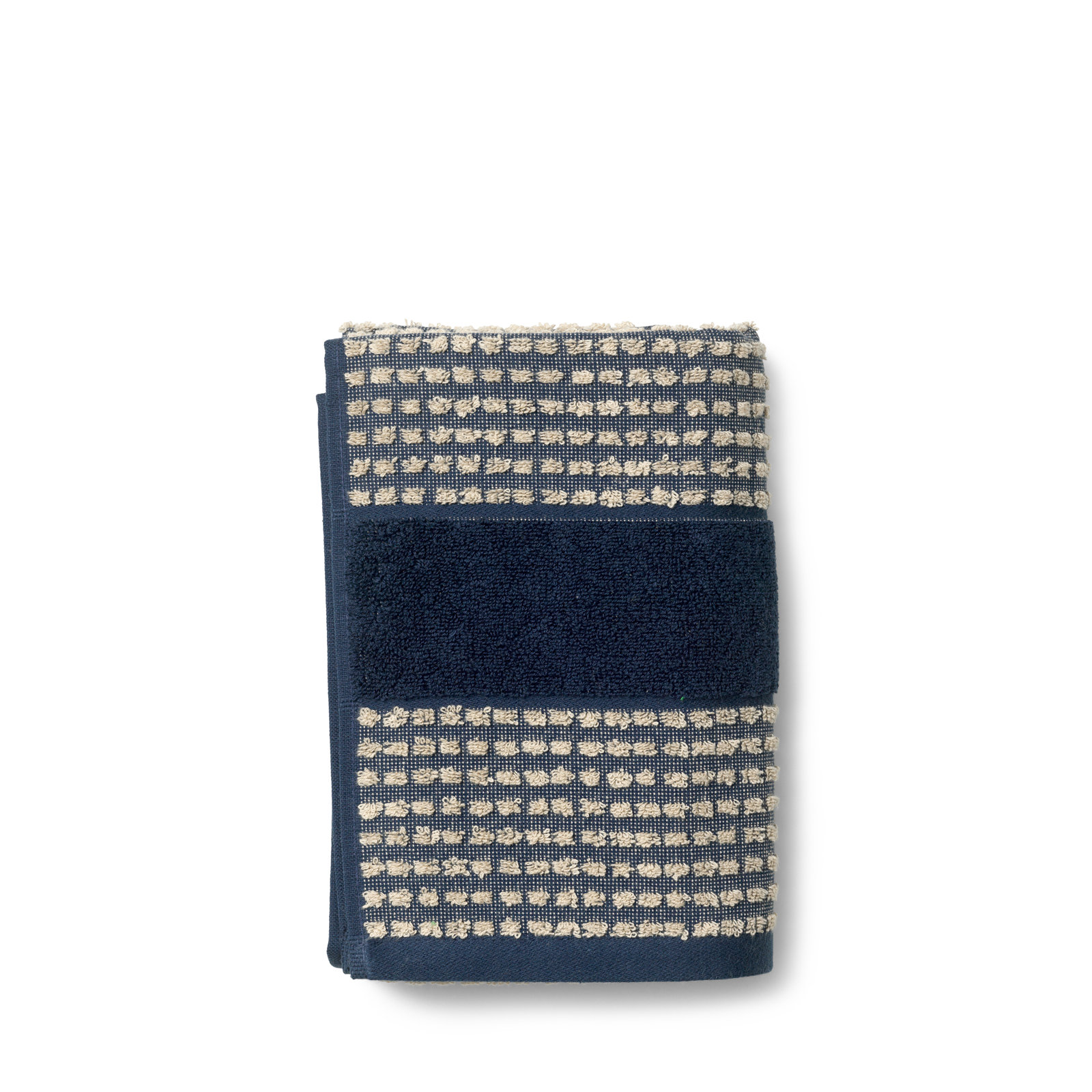 Check Hand Towel 19.7" X 39.4", Blue/Sand