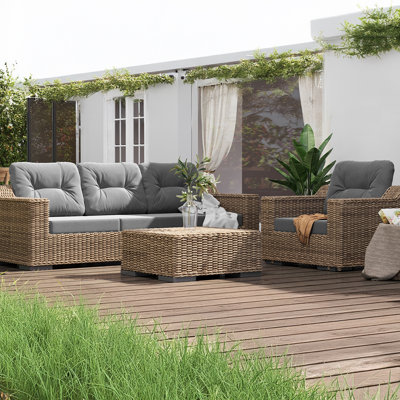 Outdoor Deep Seat Cushion Set, Double Waterproof Tech Fade Resistant Outdoor Chair Cushions, Patio Furniture Cushions With Straps For Chair Sofa Couch(Set Of Four)
