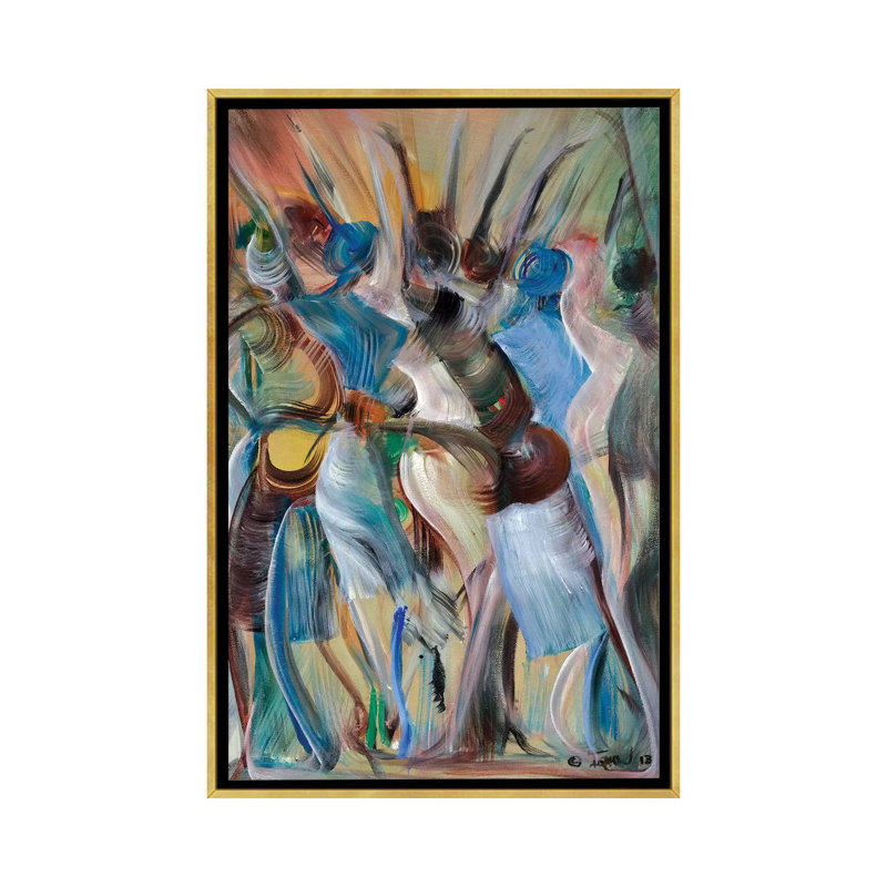 «Raising Heaven» par Ikahl Beckford - impression d'art graphique, H 40 po x l 26 po x P 1,5 po, Toile encadrée d'or