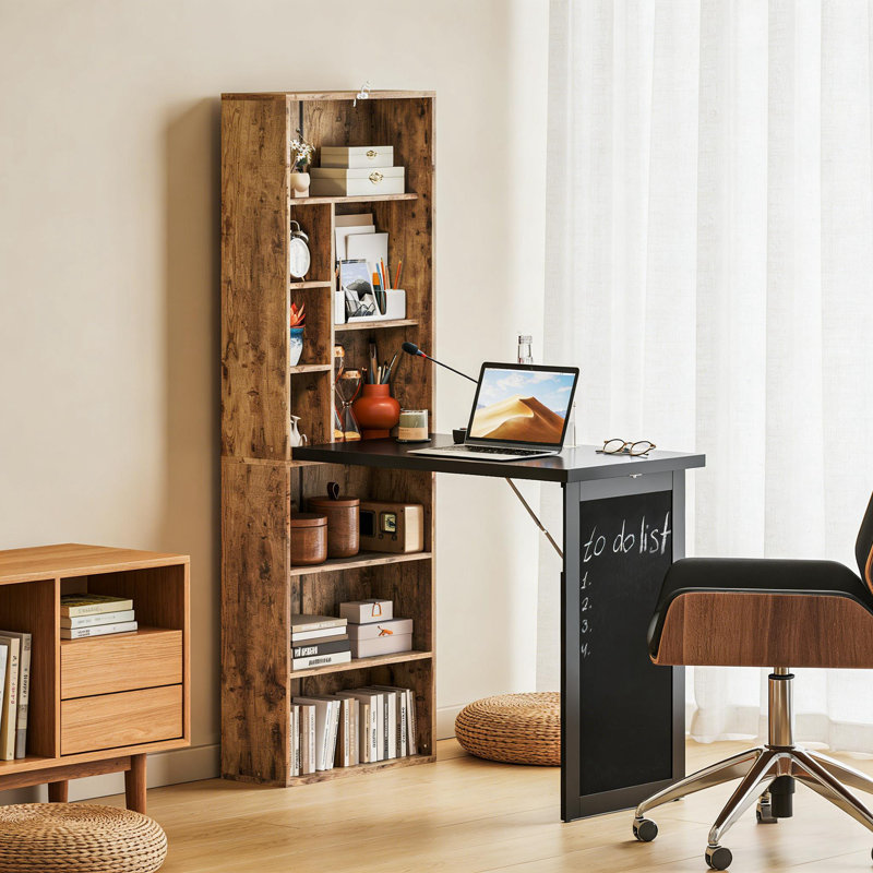 Bureau d'ordinateur, Noir / brun rustique