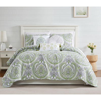 Pure Melody Microfiber Bohemian Paisley 6-Piece Oversized Quilt Set by Southshore Fine Linens