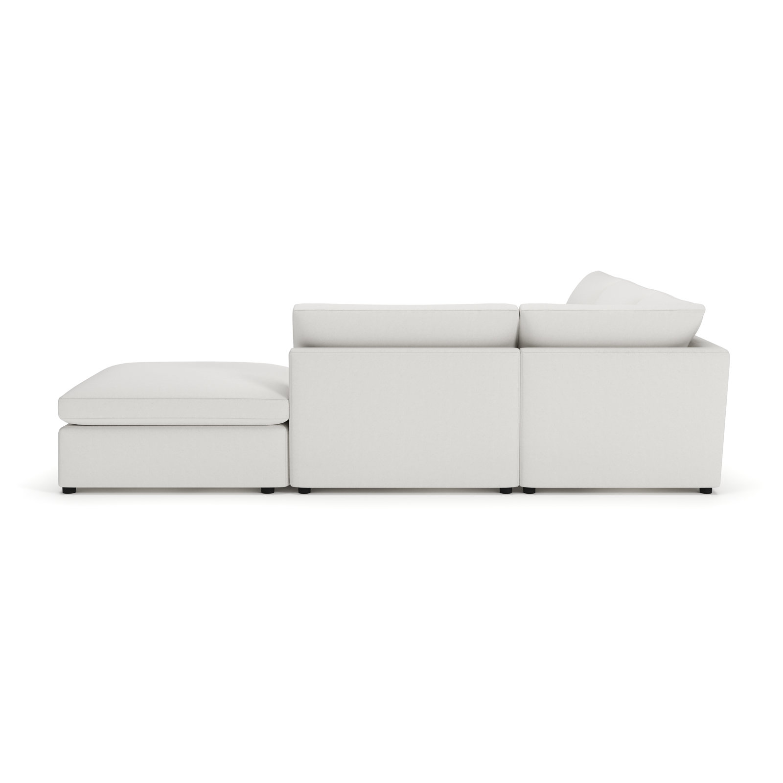 Essex Chaise Sectional, Macarena Beige Basketweave Fabric, Right Hand Facing