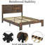 Structure de lit plateforme, fabrication en bois, bruit, pas de sommier tapissier, installation rapide et facile avec outils, grand rangement, chambre à coucher de style industriel moderne - caractéristique, nécessaire,-1855786799-1855786707