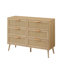 Commode double à 6 tiroirs avec tiroirs en rotin Corwun