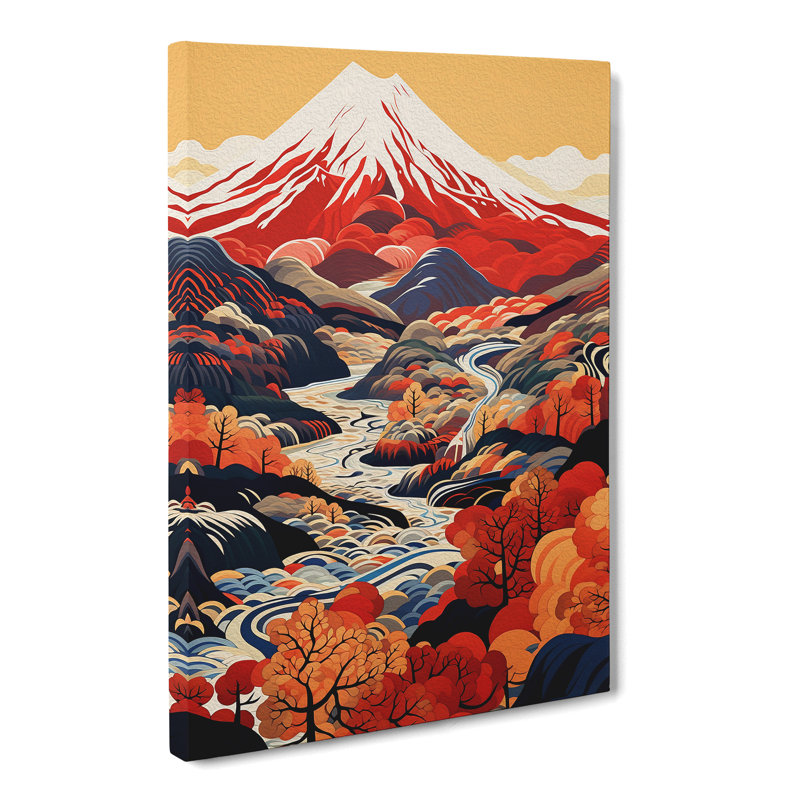 Japanese Mountains Constructivism - Print, 76cm H x 50cm W x 3cm D