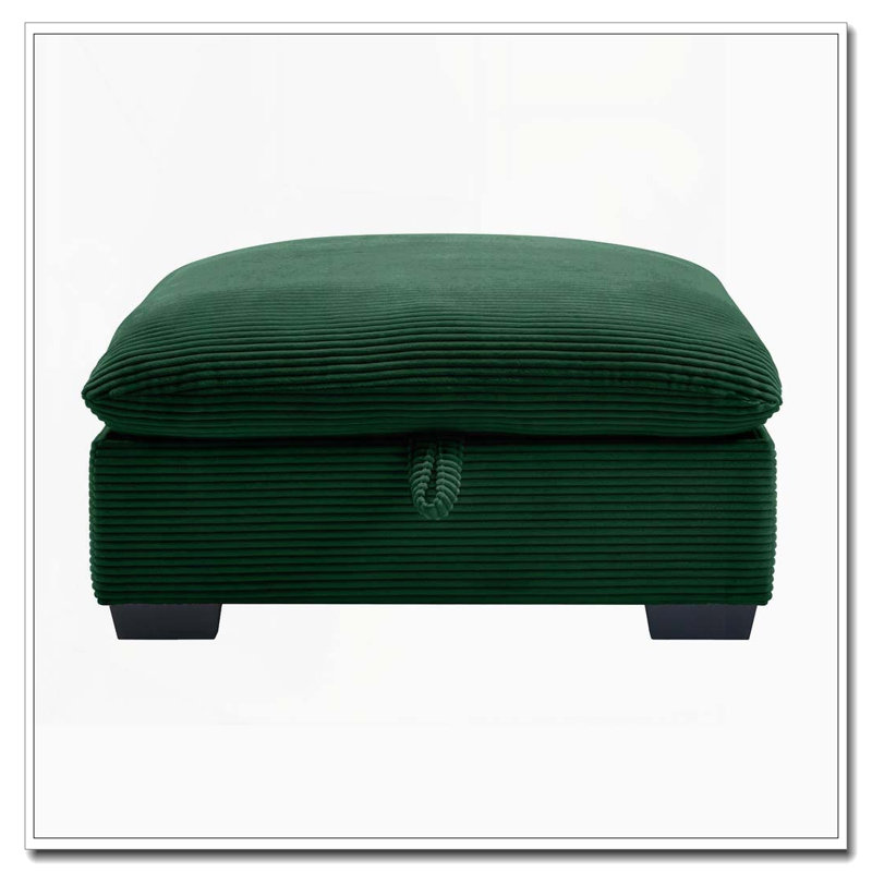 Repose-pieds modulaire en velours côtelé pour canapé, Vert