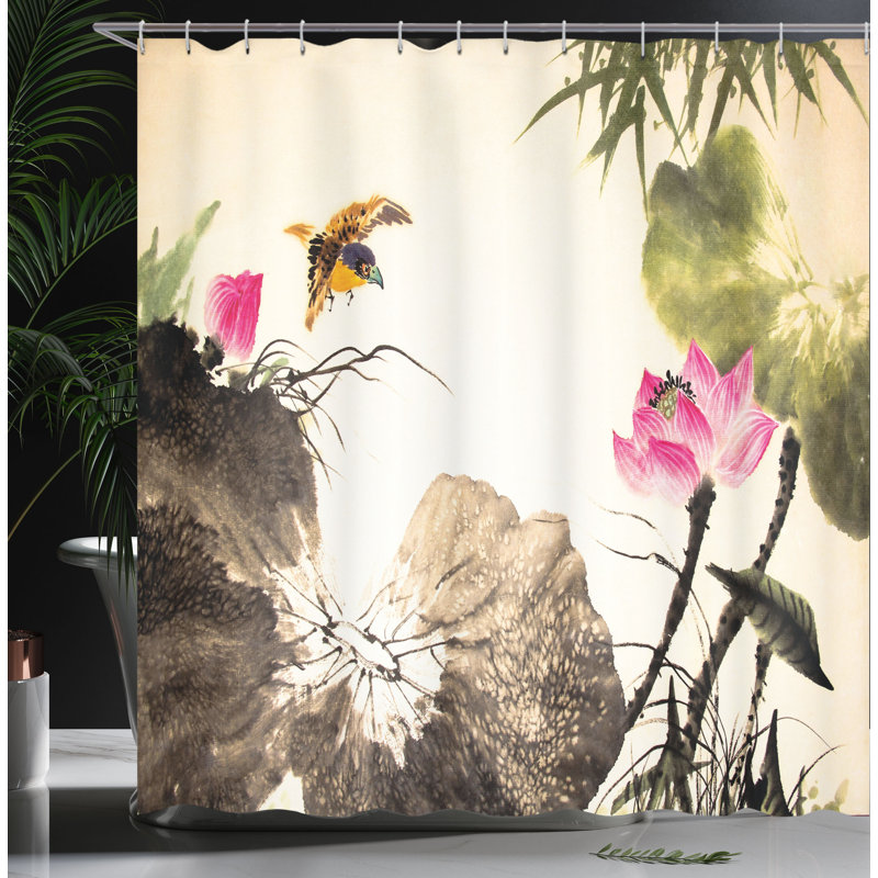 Shower Curtain with Hooks Included, 75"H x 69"W