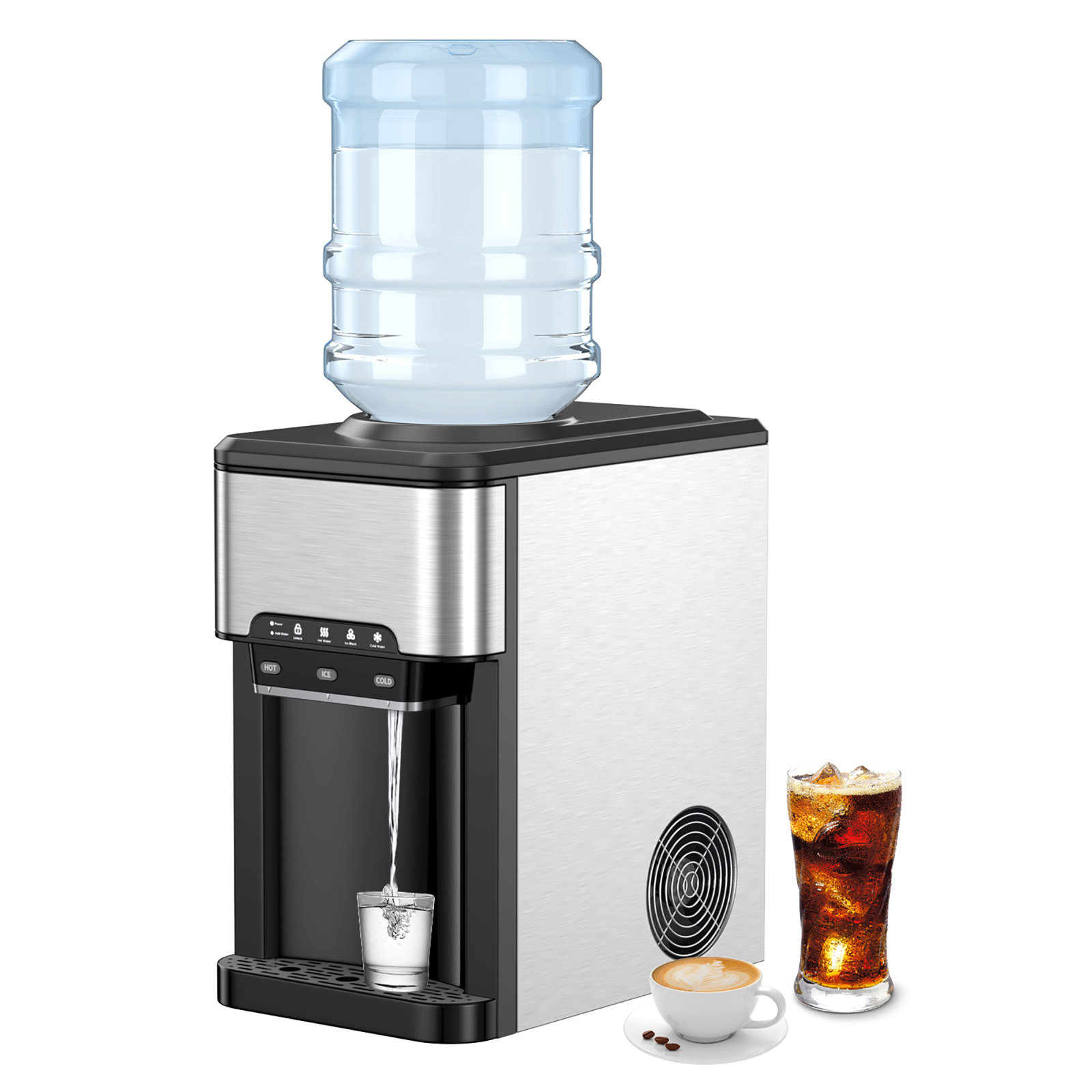 Costway 40 Lb. Daily Production Bullet Clear Ice Built-In Ice Maker — FIN-0017259 | Fridge.com