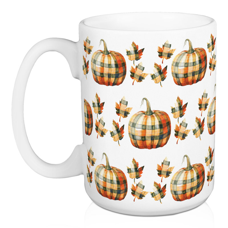 Tasse à café à motif citrouille aquarelle