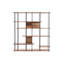 Bibliothèque industrielle moderne, couleur noyer, 66,9 x 70,9 x 13,8 pouces | Panneau de particules 100% mélaminé avec pieds robustes en métal | Capacité de charge de 33 lb | Solution de rangement élégante pour la maison et le bureau