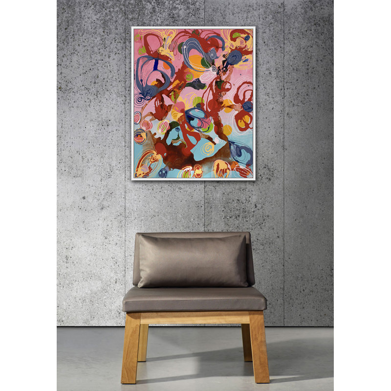 «My Kind Of Luck», peinture sur toile à cadre flottant, Blanc, H 42 po x l 32 po x P 2 po