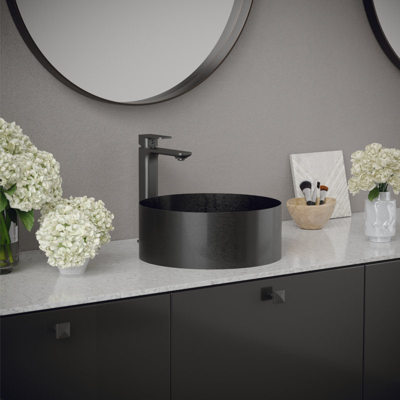 Single-handle Bathroom Faucet with Drain Assembly, Gunmetal Gray
