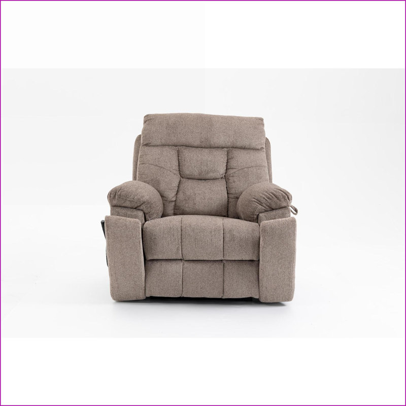 Lift Recliner Chair, Oversized Chenille with Massage &amp; Heating, 180° Recline, Dual OKIN Motors | Light Brown
