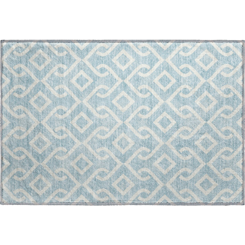 Premium Machine Washable Cerrito Sky Rug, Rectangle 1'8" x 2'6"