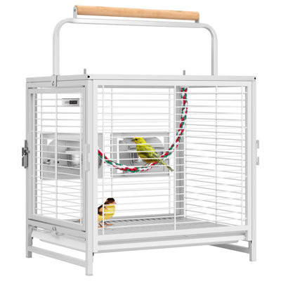 Zora 25.6'' Steel Flat Top Travel Bird Cage with Perch