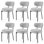 Ensemble de 6 chaises de salle à manger rembourrées Boucle de style Mid-Century rond avec dossier incurvé et pieds en métal