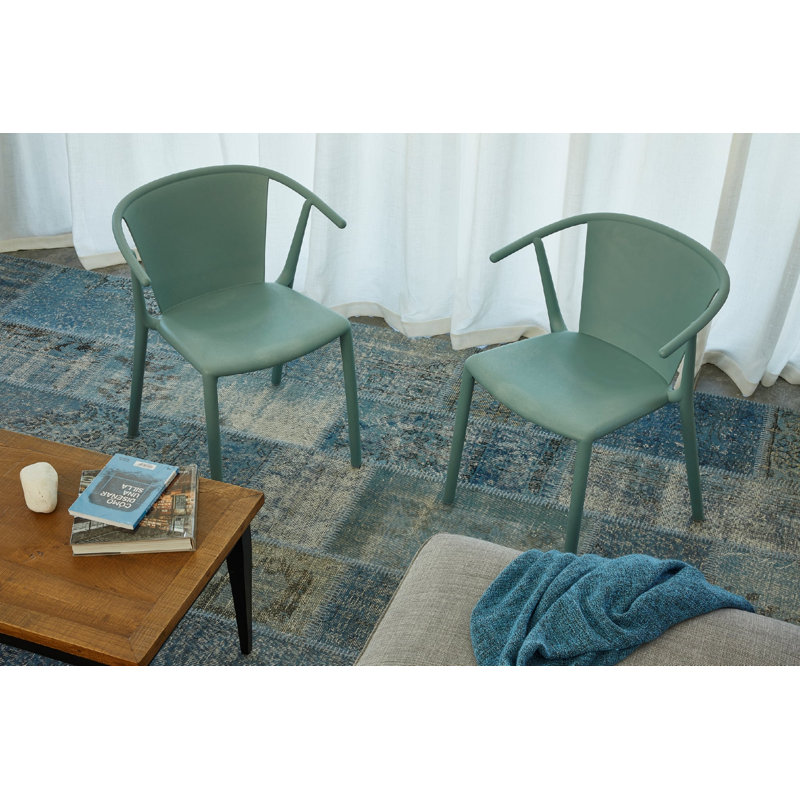 Steely Eco Outdoor Dining Armchair, Air Blue