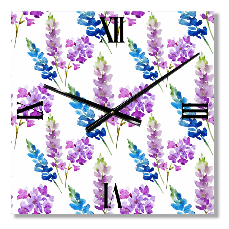 Horloge murale traditionnelle rose et mauve, Très grand