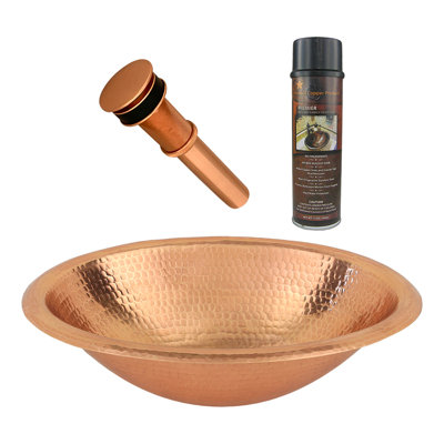 Premier Copper Products BSP5_LO17RPC-P Bathroom Sink And Drain Package