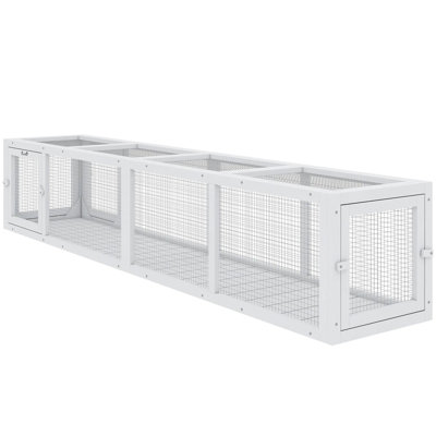 Enclos pour chat en bois avec protection contre les intempéries, l 79 po x l 15 po x H 15 po, blanc