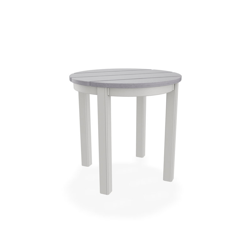 Outdoor Round Side Table, Gray/Snow