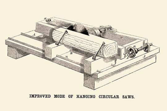 « mode d’amélioration des scies circulaires », impression, H 44 po x l 66 po