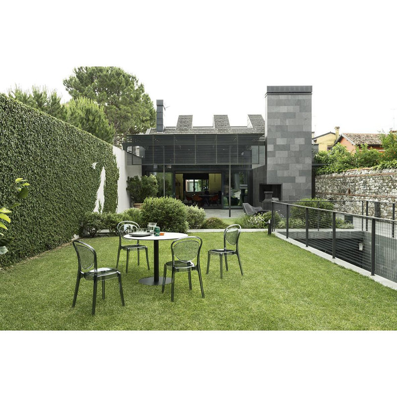 Parisienne Transparent Chair with Polycarbonate Seat, Transparent Smoked Gray