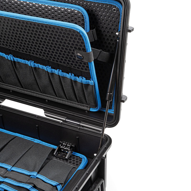 Black Injection Molded Protective Tool Case with Reinforced Padlock Loops