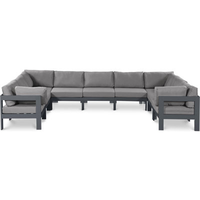 Emmalou 150'' Wide Aluminum Patio Sectional with Cushions