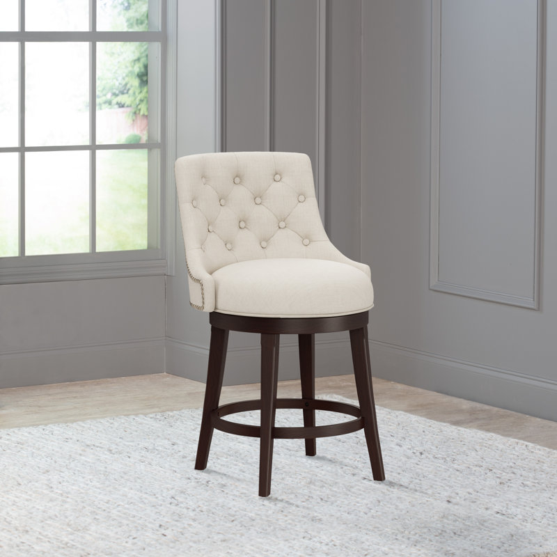 Papillion Swivel Counter & Bar Stool, Counter Stool (24" Seat Height), Cream