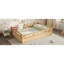 Lit plateforme double pleine grandeur avec garde-corps pleine longueur, base de lit double à profil bas, aucun sommier tapissier requis-129318682-129318679