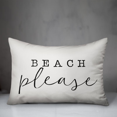 Beach Please Outdoor Rectangular Pillow Cover & Insert