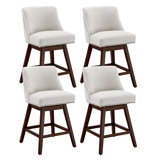 Counter Height Swivel Barstools, 26'' H Seat Height Upholstered Bar Stools